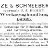 Advertentie 1893 schaatsenverkoper Künze&Schneeberger, Basel (Zwitserland)