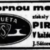 Advertentie 1938 schaats PIRUETA schaatsenmaker USO Satora, Uherský Ostroh  (Tsjechië)
