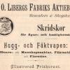 Advertentie 1897 schaatsenmaker B&O Liberg, Eskilstuna (Zweden)