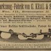 Advertentie 1885 schaatsenmaker G.Kral&Söhne, Wenen (Oostenrijk)