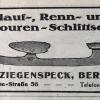 Advertentie 1925 schaatsenverkoper O. Ziegenspeck, Berlijn (Duitsland)