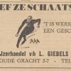 Advertentie 1938 schaatsenverkoper Giebels, Haarlem