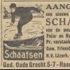 Advertentie 1933 schaatsenverkoper Giebels, Haarlem