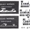 Advertentie ca.1888 schaatsenmaker Julius Werner, Kristiania (Noorwegen)