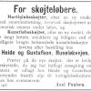 Advertentie 1888 Alex Paulsen beveelt aan olieschaatsen van Heide & Gustafson, Kristiania (Noorwegen)