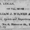 Advertentie 1868 LLoyd D.Logan en  schaatsenverkoper Wm. J. Wilmer&Co, Baltimore (USA)