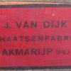 Etiket voor schaatsn schaatsenmaker J. van Dijk, Akmarijp