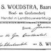 Kop van een rekening uit 1923 van schaatsenmaker S. Woudstra, BaardBaard