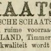 Advertentie 1890 schaatsenmaker A. Nieuwland, Deinum