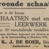 Advertentie 1912 schaatsenmaker K.J.de Boer, Drachten
