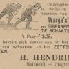 Advertentie 1901 schaatsenmaker H.K.Hendriks, Drachten