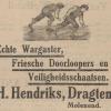 Advertentie 1912 schaatsenmaker H.K.Hendriks, Drachten
