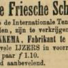 Advertentie 1898 schaatsenmaker H. Sikkema, Franeker