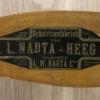 Etiket Houten schaats schaatsenmaker C.L.Nauta, Heeg