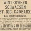 Advertentie 1933 schaatsenmaker Stienstra & Van der Schaaf, Heerenveen