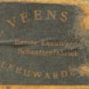Etiket van schaatsenmaker J.Veenstra Leeuwarden