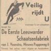 Advertentie 1936 schaatsenmaker J. Veenstra, Leeuwarden