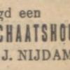 Advertentie 1934 schaatsenmaker J.Nijdam, Akkrum