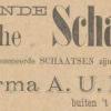 Advertentie 1889 schaatsenmaker A.U. Faber, Sneek