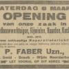 Advertentie 1930 schaatsenmaker P.Faber&Zn, Sneek