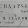 Advertentie 1874 schaatsenmaker E.M. Jaarsma, Sneek