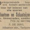 Advertentie 1933 schaatsenmaker P. de Jong, Terherne