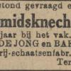 Advertentie 1924 schaatsenfabriek Fa de Jong en Bakker, Terhorne