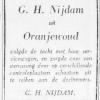 Advertentie 1956 schaatsenmaker G.H. Nijdam, Oranjewoud