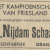 Advertentie 1954 schaatsenmaker G.H. Nijdam, Oranjewoud