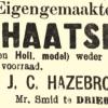 Advertentie 1899 schaatsenmaker J.C. Hazenbroek, Driebruggen