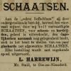 Advertentie 1893 schaatsenmaker L. Harrewyn, Giessenburg