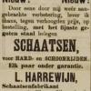 Advertentie 1897 schaatsenmaker L. Harrewyn, Giessenburg