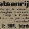 Advertentie 1910 schaatsenmaker C.de Boon, Gorinchem