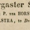 Advertentie 1849 schaatsenmaker G.J. Bloemsma, Warga