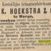Advertentie 1905 schaatsenmaker Hoekstra&Co, Werga
