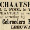 Advertentie 1873 schaatsenverkoper Gebr. Reijnders, Leeuwarden