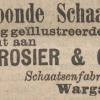 Advertentie 1903 schaatsenmaker J. Rosier, Warga