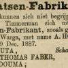 Advertentie 1888 schaatsenmaker Thomas Faber, IJlst