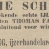 Advertentie 1896 schaatsenmakers T.J. en C.J. Faber, IJlst