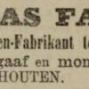 Advertentie 1885 schaatsenmaker T. Faber, IJlst