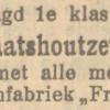 Advertentie 1933 schaatsenmaker K.E. de Vries, IJlst