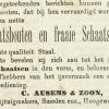 Advertentie 1879 schaatsenverkoper C. Ausems, Leiden