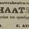Advertentie 1883 schaatsenverkoper C. Ausems, Leiden