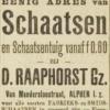 Advertentie 1914 schaatsenveroper D. Raaphorst, Alphen a/d Rhijn