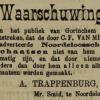 Advertentie 1890 schaatsenmaker A.Trappenburg, Noordeloos