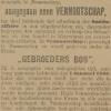 Bericht 1890 oprichting firma Gebroeders Bos, Numansdorp