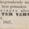 Advertentie 1847 schaatsenmaker J.T. Faber, IJlst