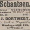 Advertentie 1908 schaatsenmaker J. Dortweg, Rotterdam