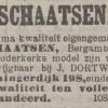 Advertentie 1909 schaatsenmaker J. Dortweg, Rotterdam
