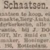 Advertentie 1907 schaatsenmaker J. Dortwegt, Rotterdam